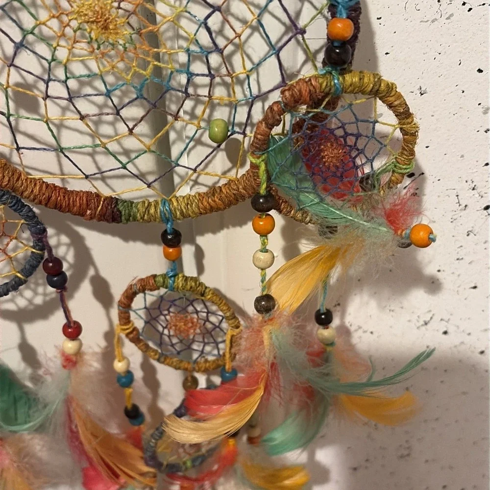 Dream catcher rainbow color dreamcatcher Purple green blue yellow orange EUC